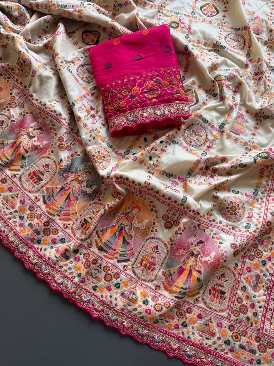 Royal Rajwadi Pashmina Patola Saree – Kashmiri Woven Edition